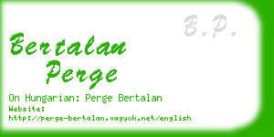 bertalan perge business card